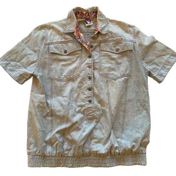 Vintage Yessica Future Bleached Denim Shirt - Picture 1 of 6